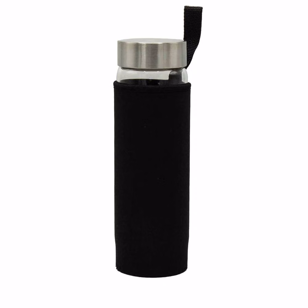 Serenityy Crystal-Infused Glass Water Bottle with Clear Quartz Chips, 500 ml, Transparent – 3