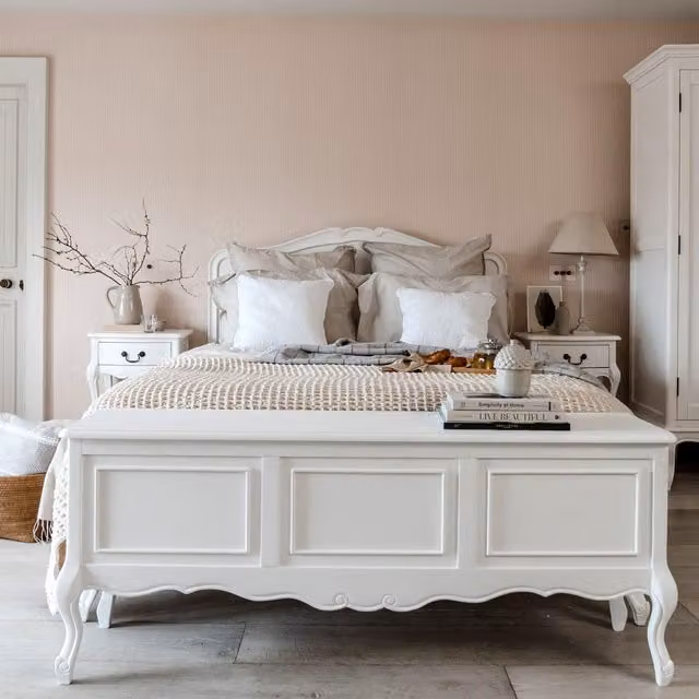 Juliette Large White Wooden Blanket Box with 3 Compartments