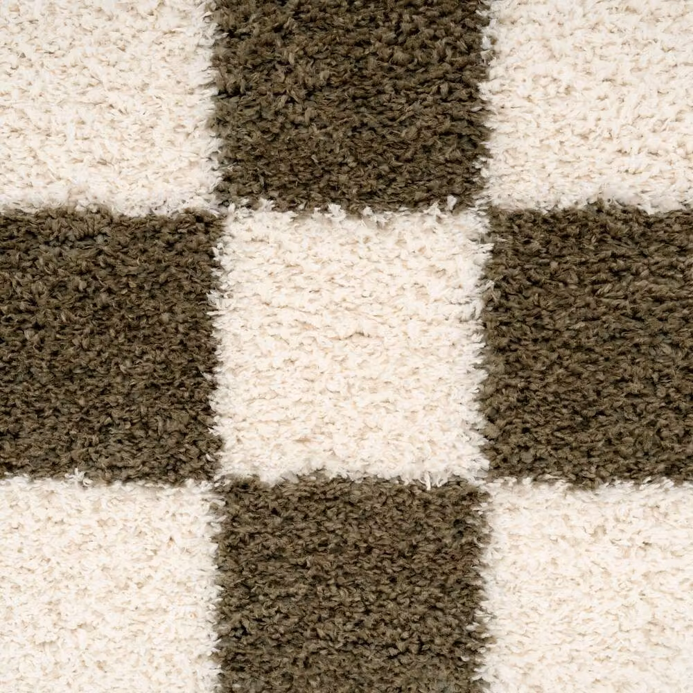 Kukoon Cream Checkerboard Shaggy Rug, W: 60 cm x L: 240 cm – 9