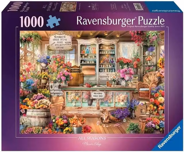 Ravensburger All Seasons Flower Shop 1000 Piece Jigsaw Puzzle, Multicolour