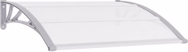 Berkfield Home Grey Polycarbonate Door Canopy W: 120 cm, D: 100 cm