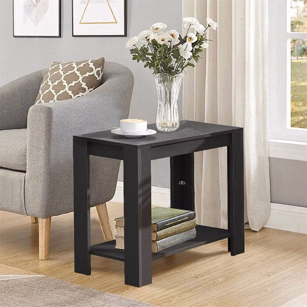 EONLION Black Wood Coffee End Table and Sofa Corner Table – 4