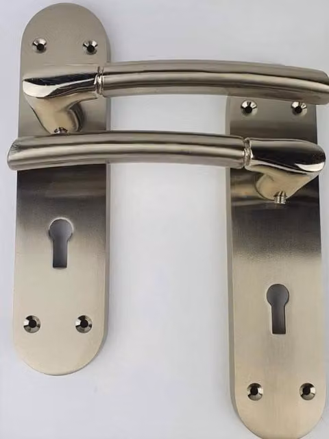 Golden Grace Chrome Door Handles on Backplate Duo