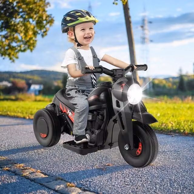 Costway 6V Kids Electric Bubble Ride-On Car with Light and Sound, Black