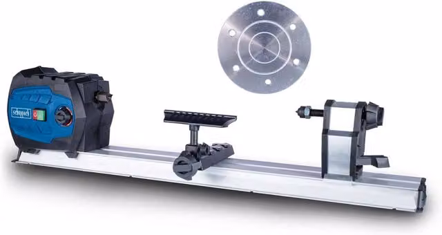 Scheppach DM600VARIO Variable Speed Benchtop Wood Lathe, 550W, Blue