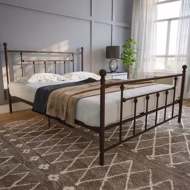 Dorel Home Manila Metal Bed in Bronze, W/D/H: 140 x 200 cm