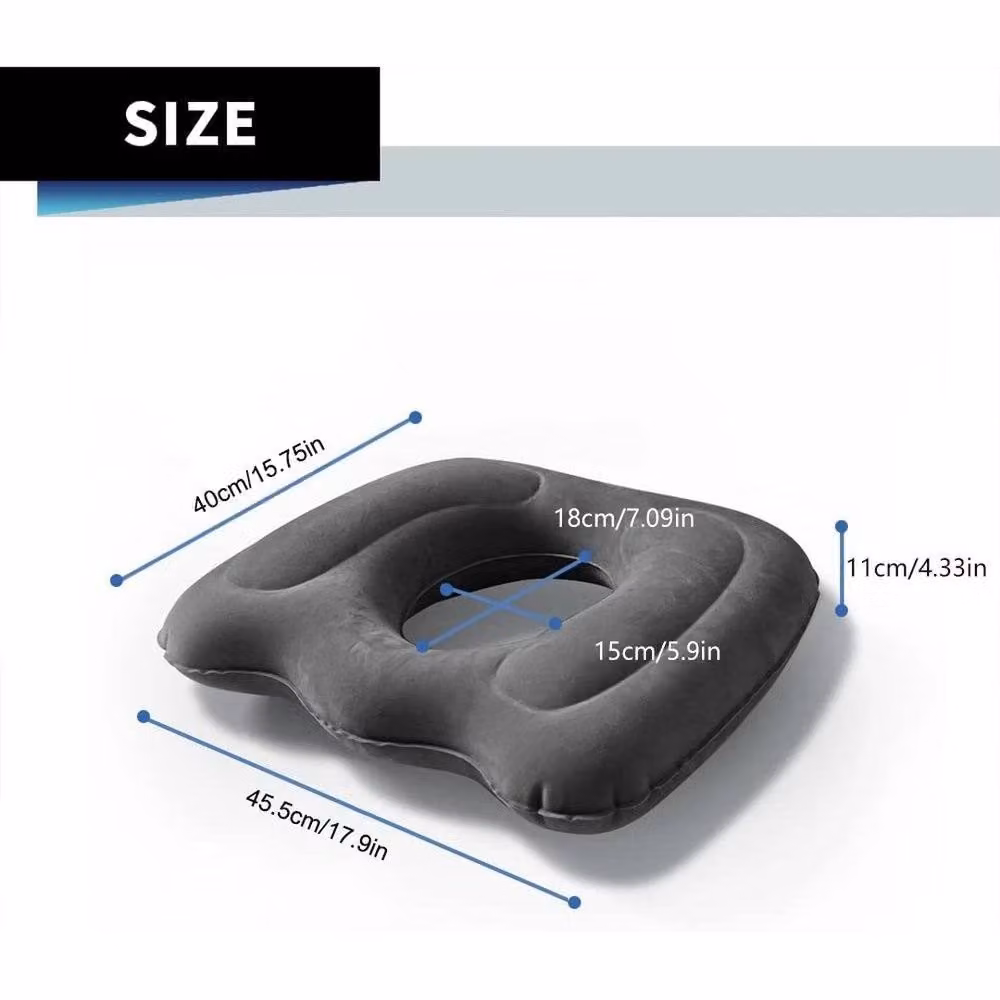 VOGREX Inflatable Hemorrhoid Donut Cushion and Coccyx Support Pillow in Grey – 2