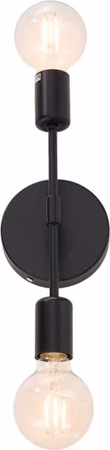 Living Star Industrial Black Metal 2-Light Up and Down Wall Light with Transparent Glass