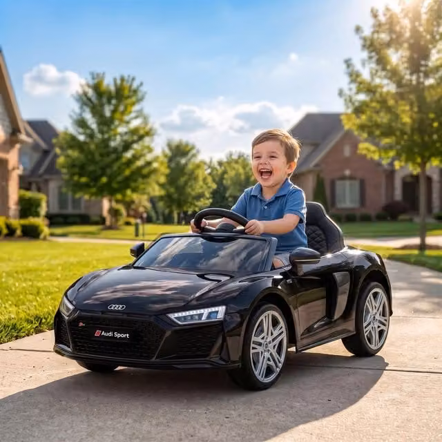 AIYAPLAY 12V Audi R8 Spyder Electric Ride-On Car for Kids Ages 3+ in Black – 1