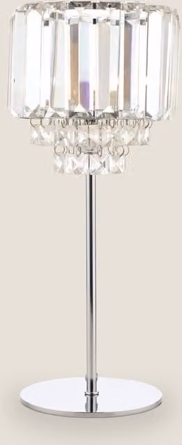 Laura Ashley Vienna Crystal Table Lamp in Silver and Chrome