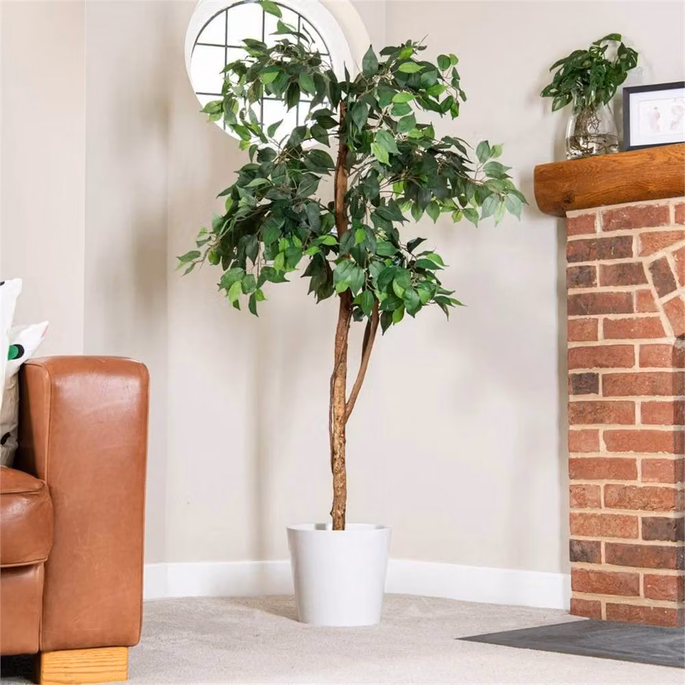 Garden Gear Artificial Ficus Tree Faux Potted Plant in Green and Multicolour, Height: 120 cm – 4