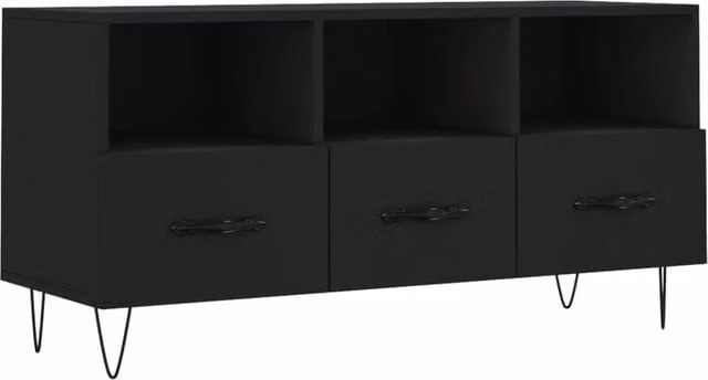 Berkfield Home Industrial TV Cabinet in Black, W/D/H: 102 x 36 x 50 cm