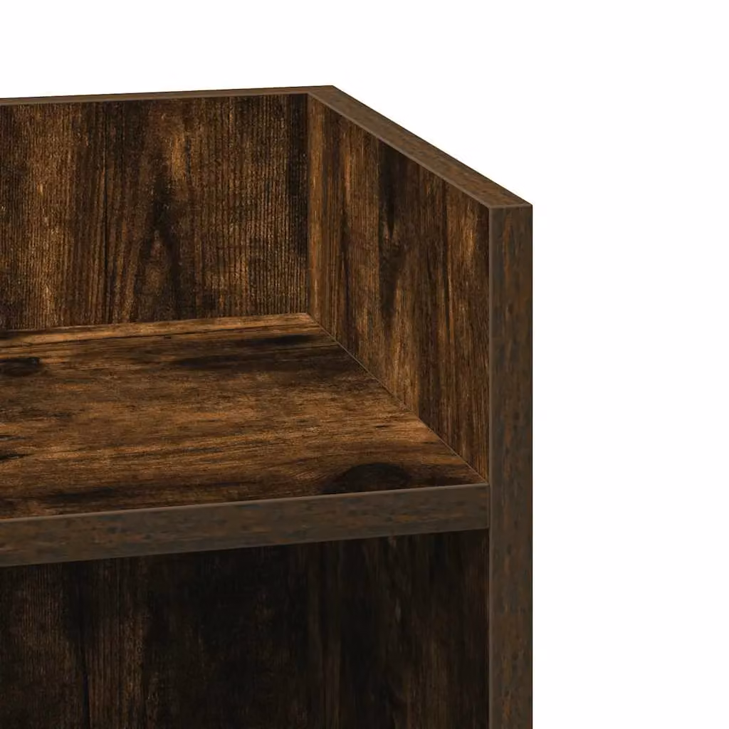 Berkfield Home Set of 2 Side Tables with Shelf in Smoked Oak Brown, W: 25.5 cm, D: 27 cm, H: 60 cm – 4