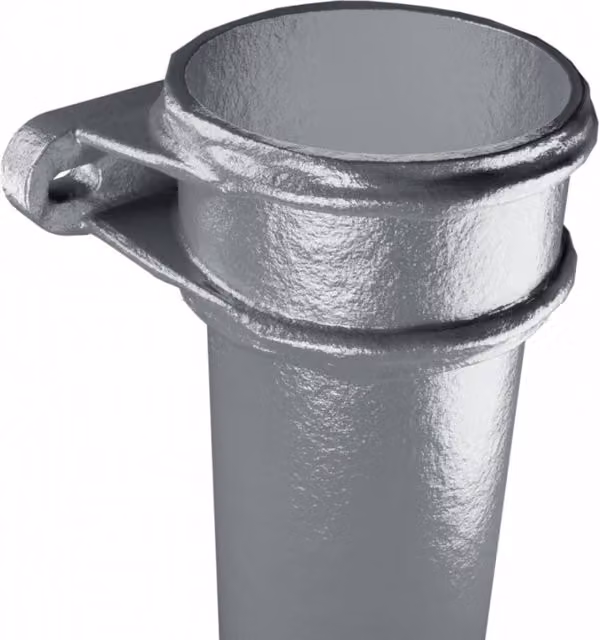 Hargreaves Premier Cast Iron Round Eared Downpipe with Socket, Grey, W/D/H: 100 mm x 1829 mm