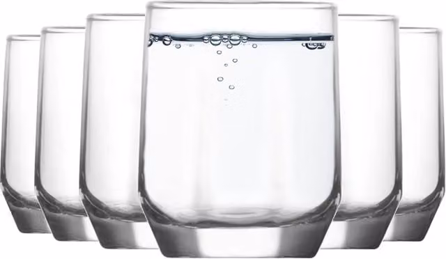 LAV Diamond Geometric Shot Glasses, Clear, 80ml, Pack of 12