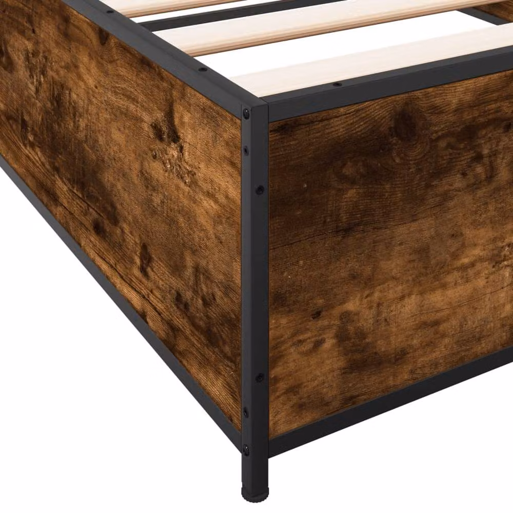 Berkfield Home Smoked Oak Bed Frame in Brown, Small Single, W: 75 cm x L: 190 cm – 4