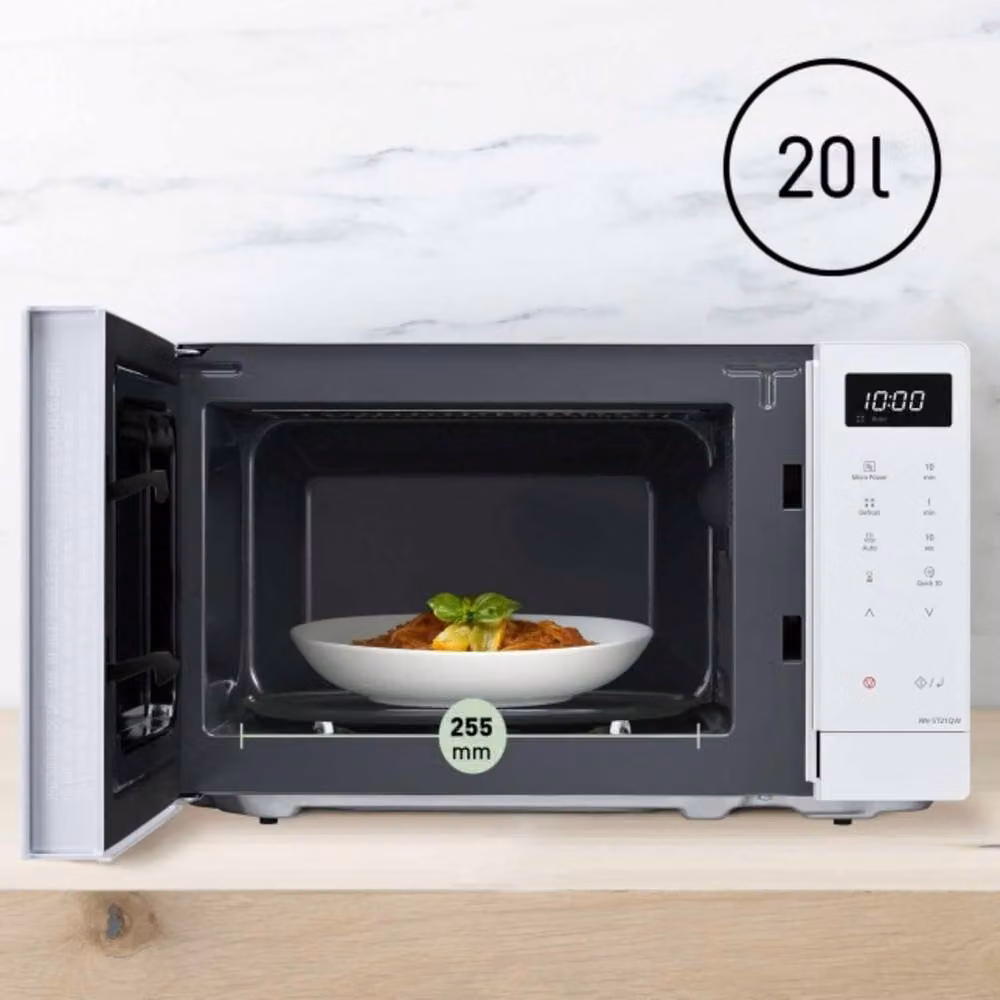 Panasonic 20L Solo Compact Microwave in White, 800W, W: 45.2 cm, D: 34.0 cm, H: 26.0 cm – 4