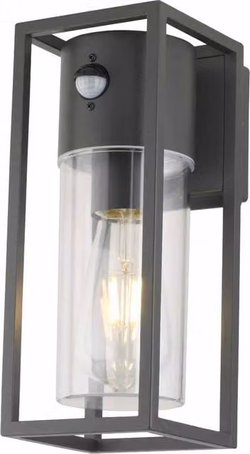 First Choice Lighting Hale Black Outdoor LED Security Wall Light with Motion Sensor and Timer, IP44 Rated – 1