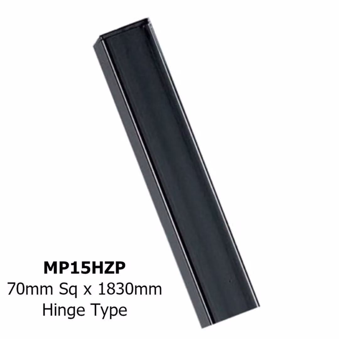 Burbage Iron Craft Square Flat Top Steel In-Ground Post with Hinge in Black, W/D/H: 7 x 7 x 183 cm – 2