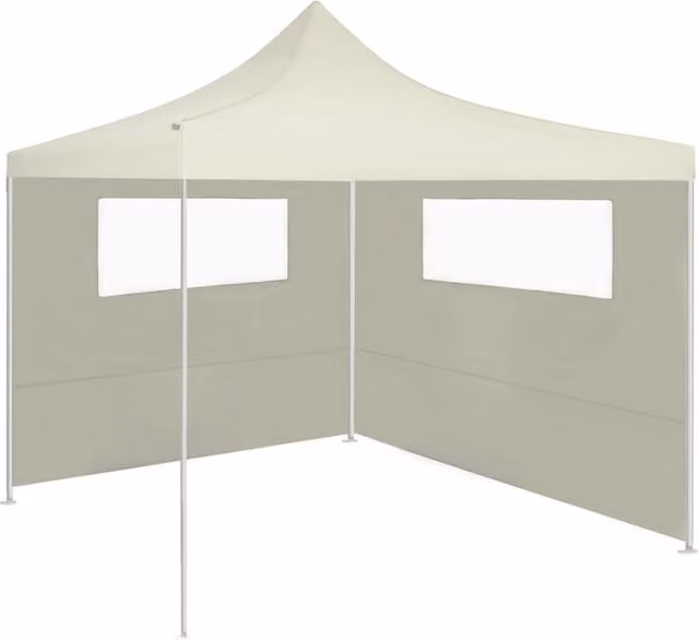Berkfield Home Gazebo Sidewalls with Windows, 2 Piece Set, Beige Polyester and PVC