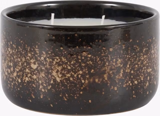 Perch & Parrow Zera Ceramic Reactive Glaze Candle with 1 Wick in Black