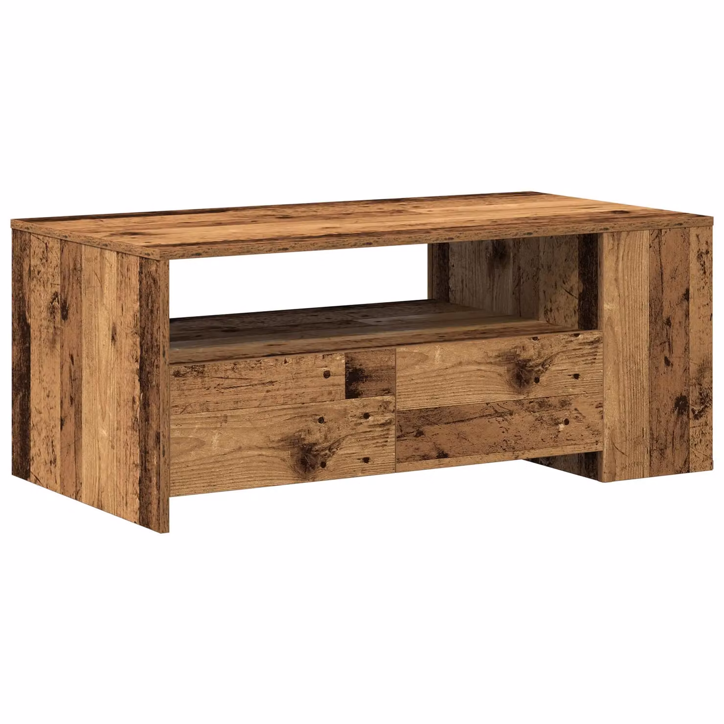 Berkfield Home Rustic Old Wood Coffee Table in Brown, W/D/H: 102 x 55 x 43.5 cm – 2