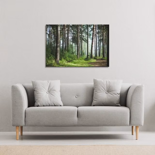 Benjamin Tate Design LTD Summer Forest Landscape Canvas Print, Green, W: 31 cm, H: 46 cm