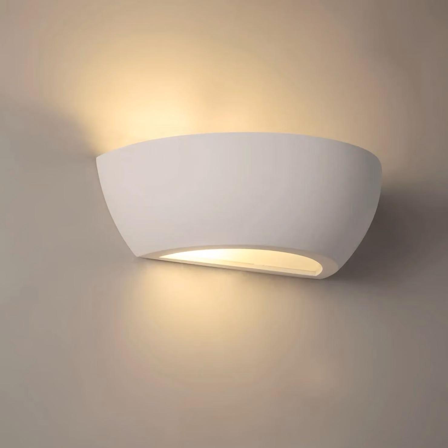 First Choice Lighting Mazzaro White Plaster E14 Dimmable Wall Light – 2
