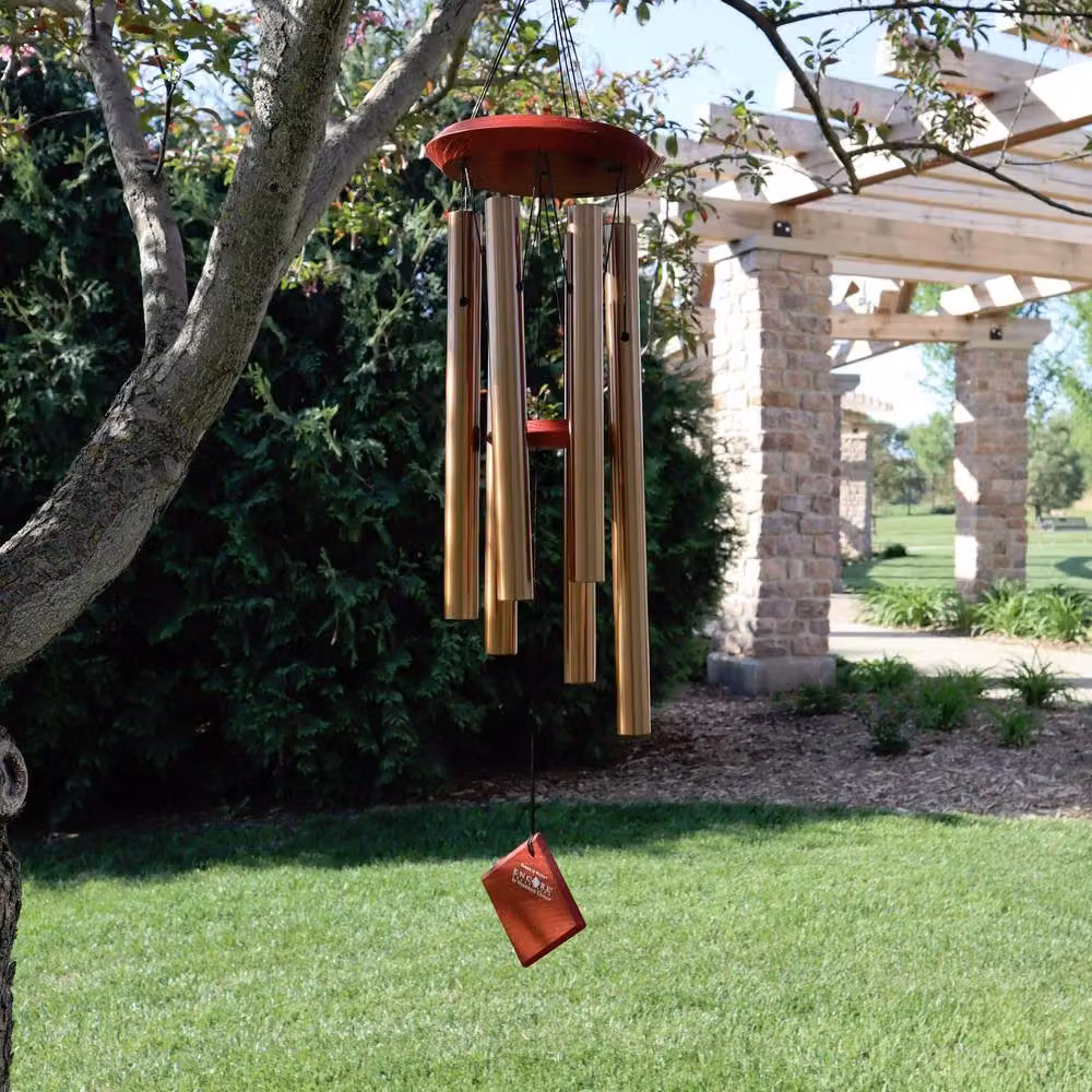 Woodstock Chimes Chimes of Pluto Windchime in Bronze Finish, H: 68.58 cm – 9