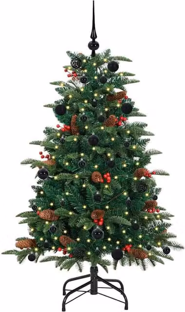 Berkfield Home Elegant Green Artificial Christmas Tree with 150 LEDs and Stand