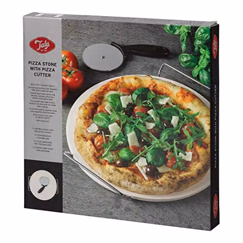 Tala Performance Ceramic Round Pizza Stone with Cutter, Diameter: 35 cm
