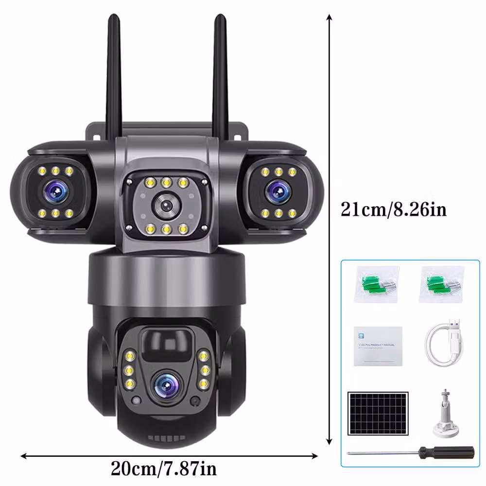 Ventryn Wireless Solar 4G LTE PTZ CCTV Camera for Outdoor Surveillance, Black – 2