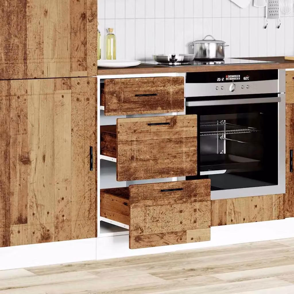 Berkfield Home Porto Old Wood Kitchen Base Cabinet in Brown – 2