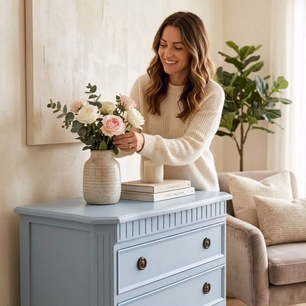 Minster Stylish Living Ltd 3 Drawer Chest of Drawers in Blue, W: 60 cm, D: 40 cm, H: 78 cm – 3
