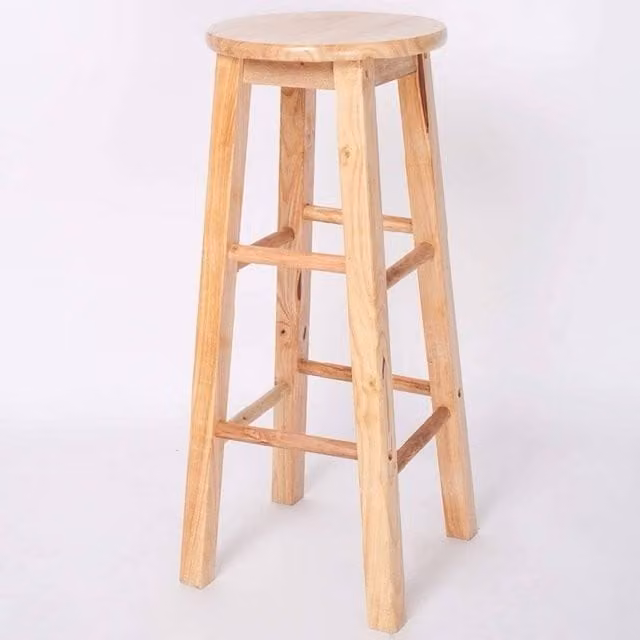 KORVIXA Brown Wooden Bar Stools for Kitchen and Dining Rooms – 1