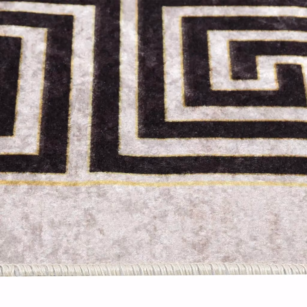 Berkfield Home Washable Geometric Anti Slip Round Rug in Light Beige, W: 80 cm, L: 300 cm – 3