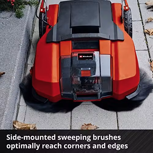 Einhell Power X-Change 18V Cordless Electric Push Sweeper in Red with Roller and Collection Bag – 4