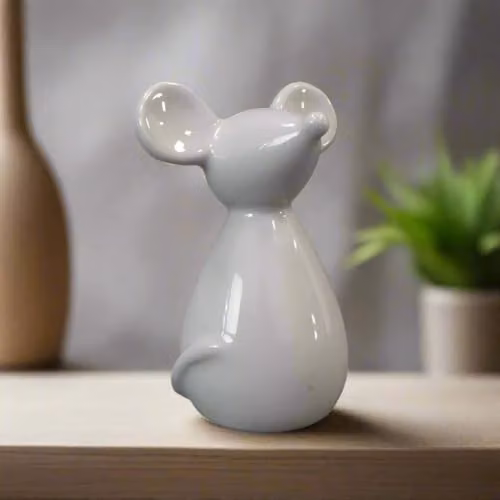 Gift Company Medium Grey Ceramic Mouse Tabletop Decoration