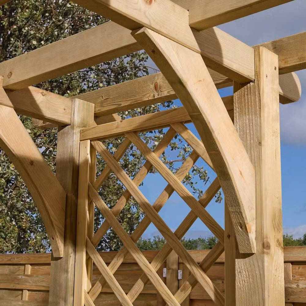 Rowlinsons Cheltenham Arch Timber Garden Arch in Brown, W: 179 cm, D: 129.5 cm, H: 225 cm – 4