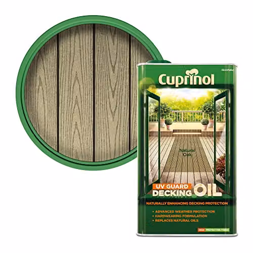 Cuprinol UV Guard Decking Oil in Natural Oak, Brown, 400 ml – 1