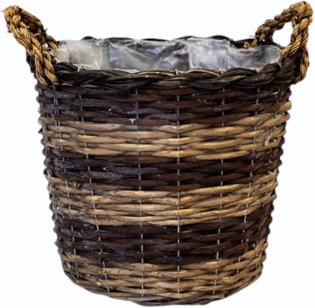 Four Candle Split Willow Round Basket with Handles, Brown, Diameter: 29 cm – 1