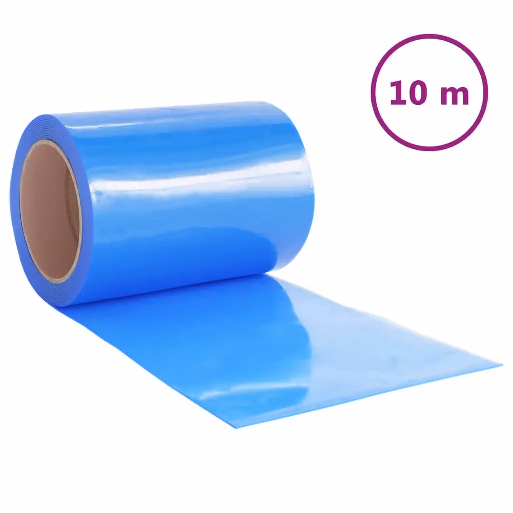 Berkfield Home Blue PVC Door Curtain Strips, W: 300 mm, L: 10 m