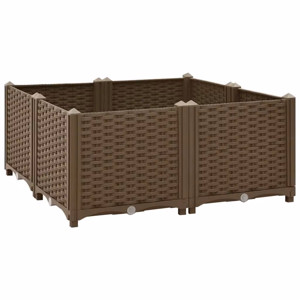 Berkfield Home Brown Polypropylene Raised Bed W/D/H: 80 x 80 x 38 cm – 2