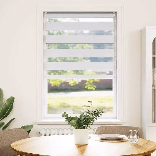 Berkfield Home White Polyester Zebra Blind, W: 90 cm, H: 150 cm
