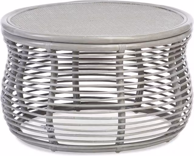 Desser Royal Round Rattan Coffee Table in Grey