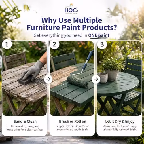 HQC Paints Leaf Brown Matt Water-Based Furniture and Wood Paint, 1 Litre – 7