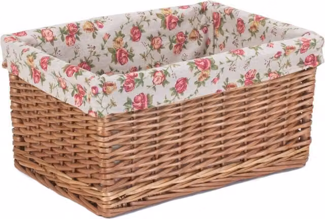 Red Hamper Willow Storage Basket in Brown, 42 cm