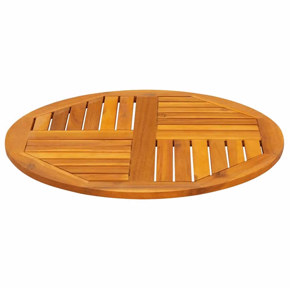 Berkfield Home Round Solid Wood Acacia Table Top, Brown, Diameter: 70 cm, Thickness: 2 cm – 3