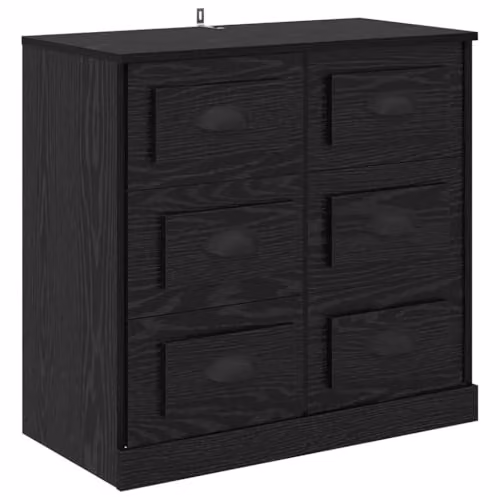 vidaXL Set of 2 Modern Sideboards in Black Oak, W/D/H: 70 x 35.5 x 67.5 cm – 4