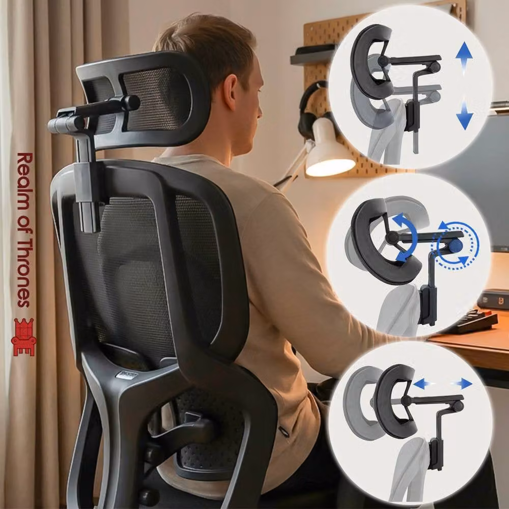 Realm of Thrones Ergonomic Mesh Office Chair in Black for Professionals and Home Office, W/D/H: 120 x 62.98 x 66 cm – 5